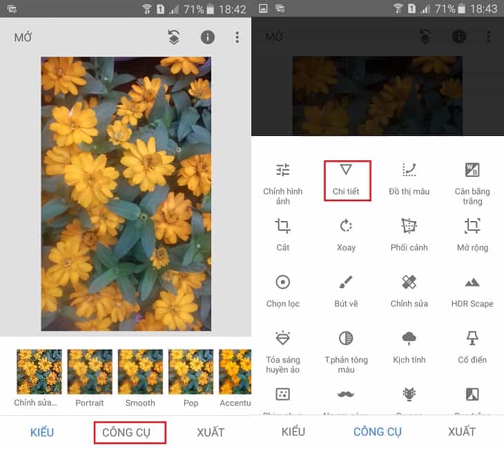 Các ứng dụng làm rõ hình ảnh bị mờ trên Snapseed