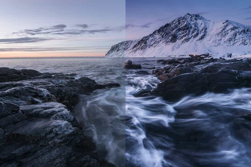 So sánh độ sắc nét giữa tệp RAW và JPEG