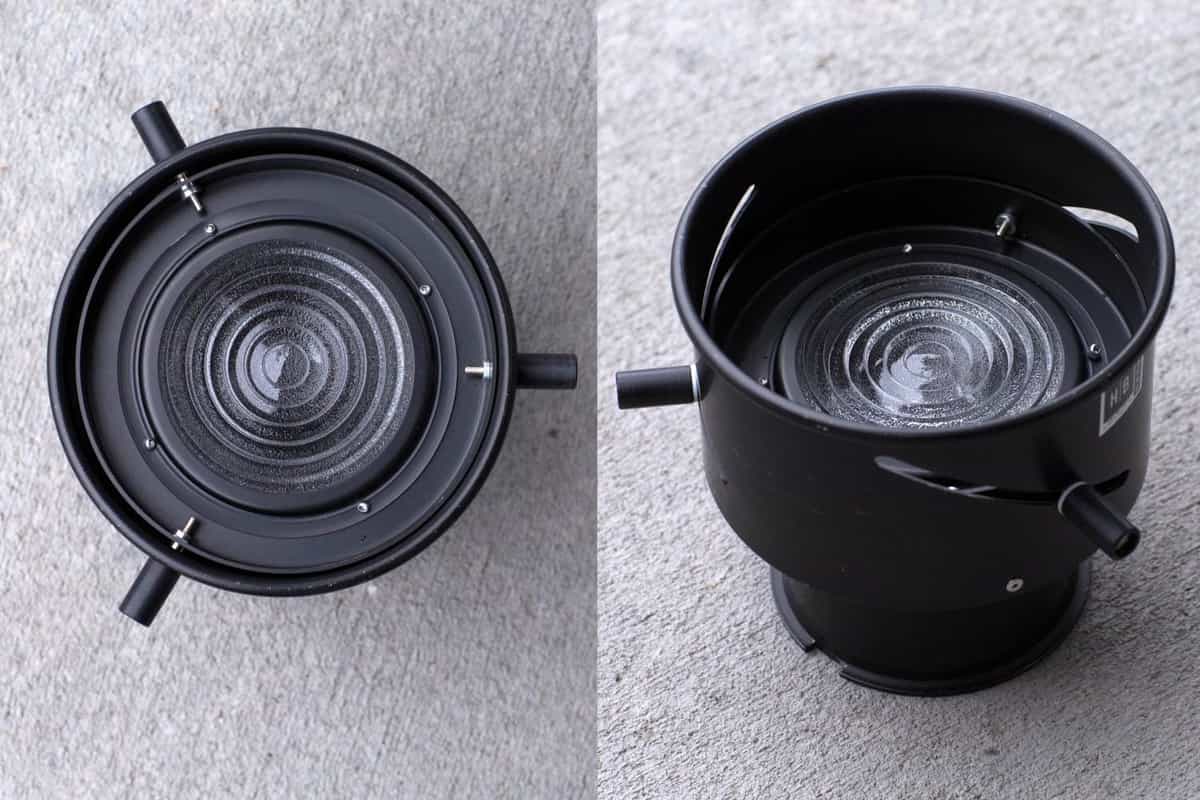 Thấu kính Fresnel được gắn trong đèn để tạo đường sáng
