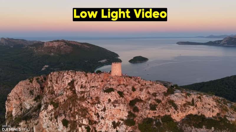 DJI Mini 5 Pro cho chất lượng video tốt ngay cả khi quay trong điều kiện thiếu sáng