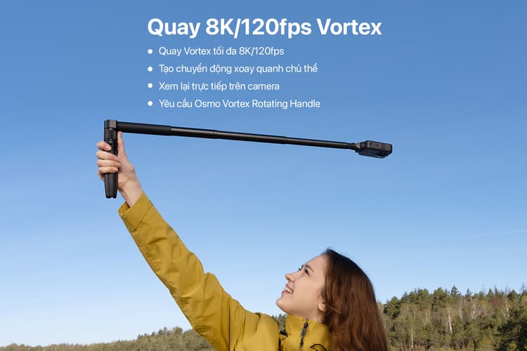 DJI Osmo 360 II hỗ trợ quay Vortex 8K/120fps