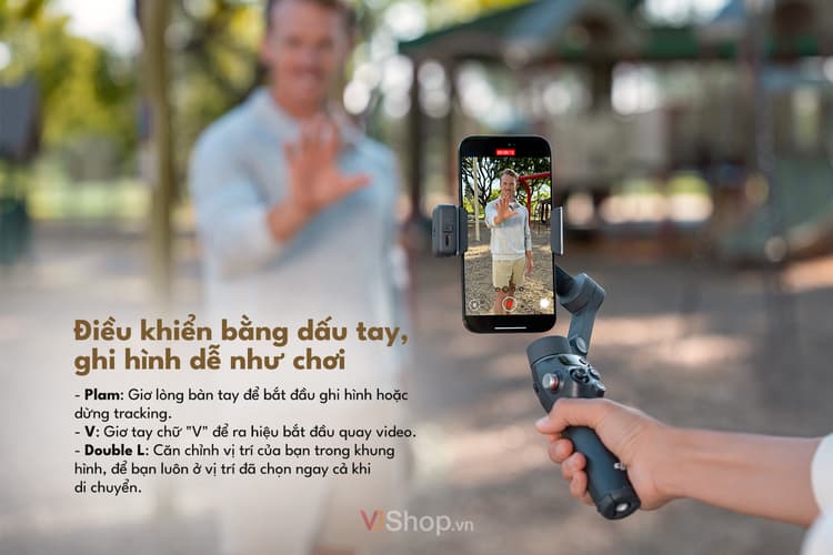 DJI Osmo Mobile 8 cho phép ghi hình bằng cử chỉ