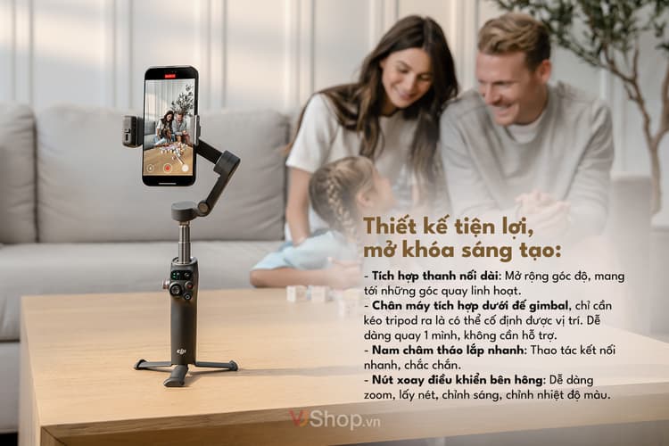 Thiết kế Osmo Mobile 8 dễ dùng
