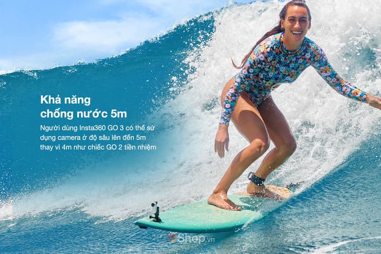  Insta360 GO 3 có khả năng chống nước ở độ sâu 5m