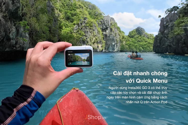 Người dùng Insta360 GO 3 có thể truy cập các tùy chọn và cài đặt chụp cài sẵn nhanh chóng