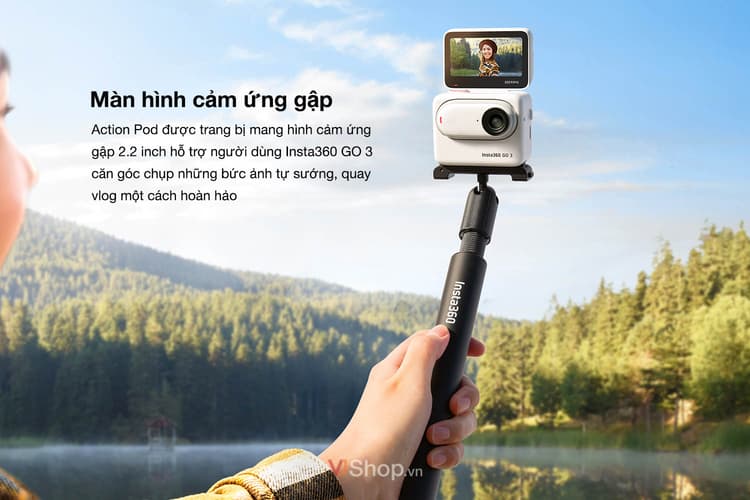 Action Pod được trang bị mang hình cảm ứng gập 2.2 inch