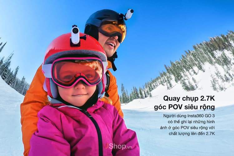 insta go 3 hỗ trợ quay chụp 2.7K góc POV siêu rộng