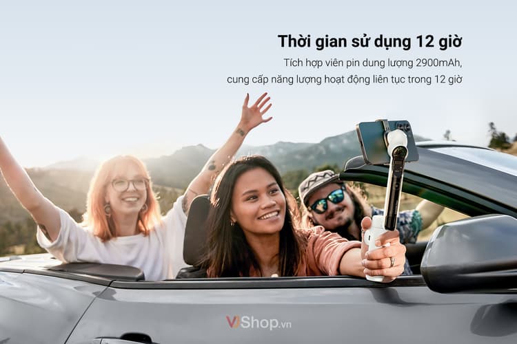 Gimbal Insta360 Flow được trang bị viên pin dung lượng 2900mAh 