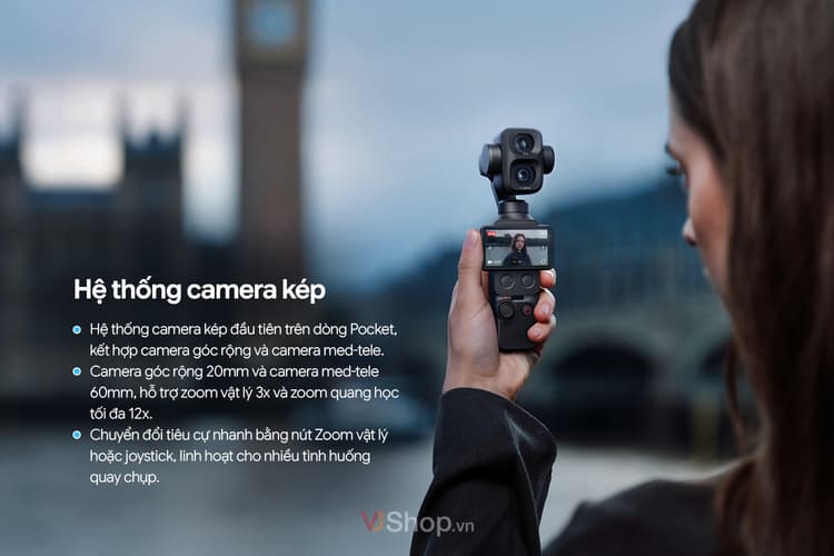 DJI Pocket 4P trang bị camera kép, mở ra góc nhìn mới