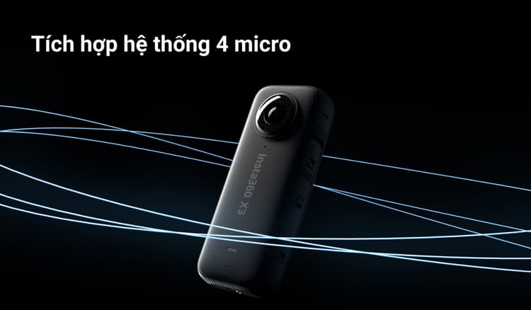 Insta360 One X3 tích hợp 4 micro và nâng cấp thuật toán âm thanh cho âm thanh sắc nét, tự nhiên