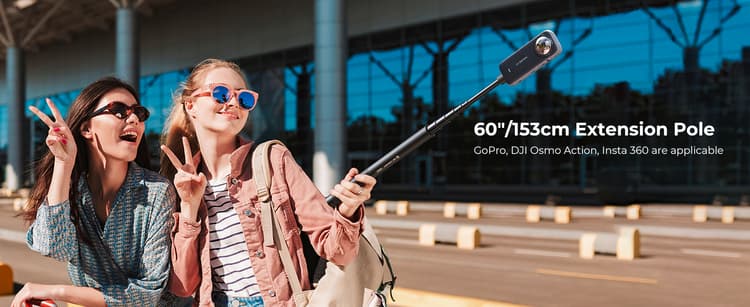 K&F Concept 153cm Invisible Selfie Stick mở rộng siêu dài