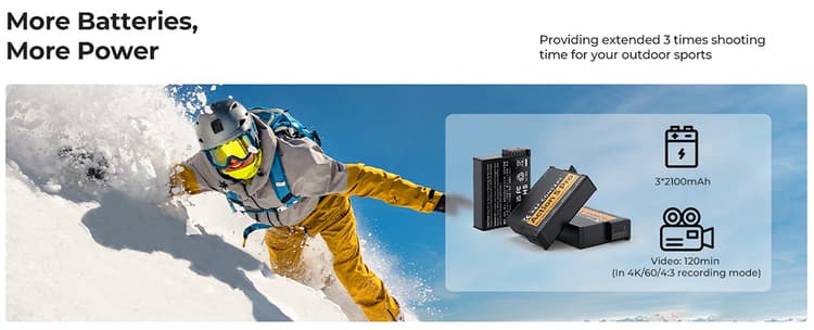 Bộ 3 pin dung lượng cao 2100mAh
