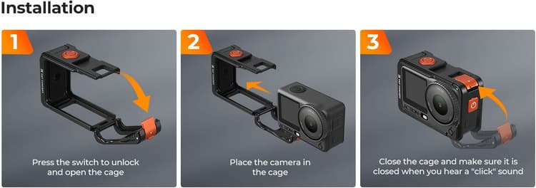 K&F Concept Aluminum Camera Cage lắp đặt nhanh
