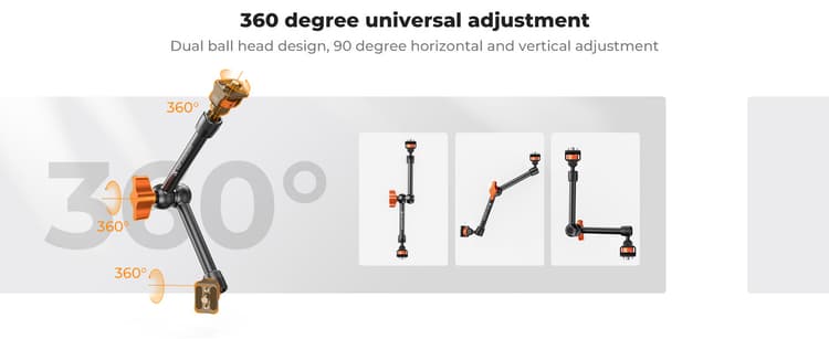 Phụ kiện sử dụng thiết kế hai đầu bi xoay 360 độ