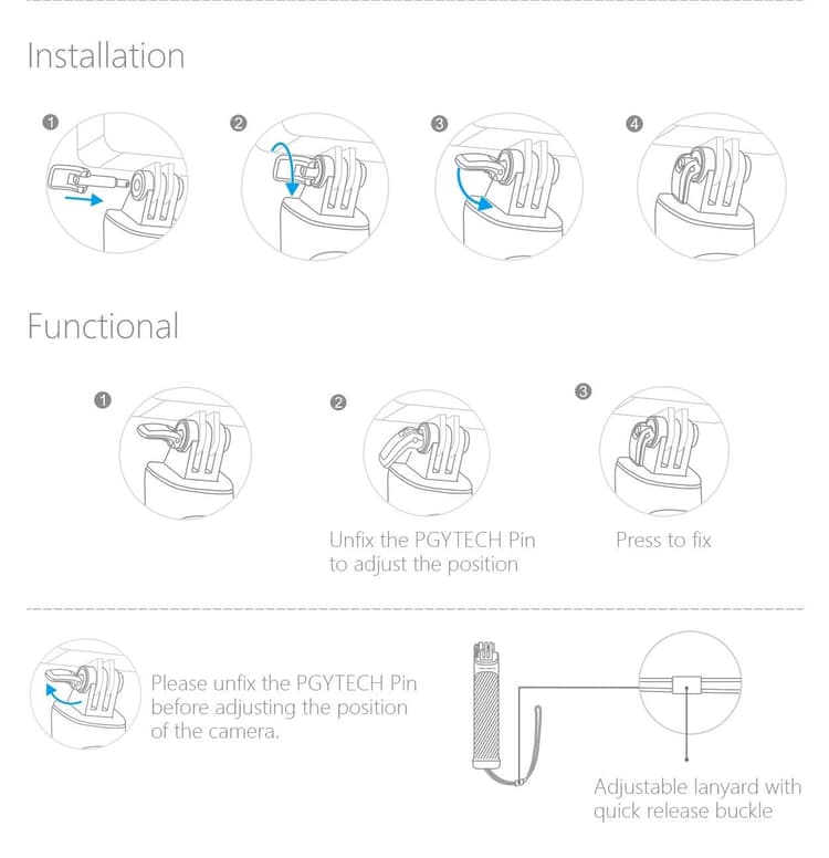 PGYTECH Action Camera Floating Hand Grip info 6