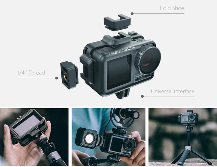 PGYTECH Osmo Action Camera Cage - Khả năng tương thích rộng