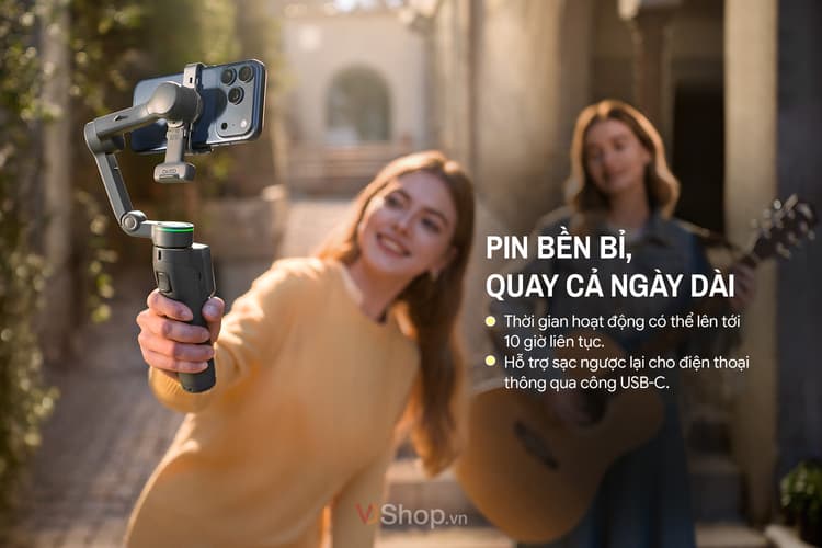 DJI OM 8P tối ưu cho những buổi quay dài