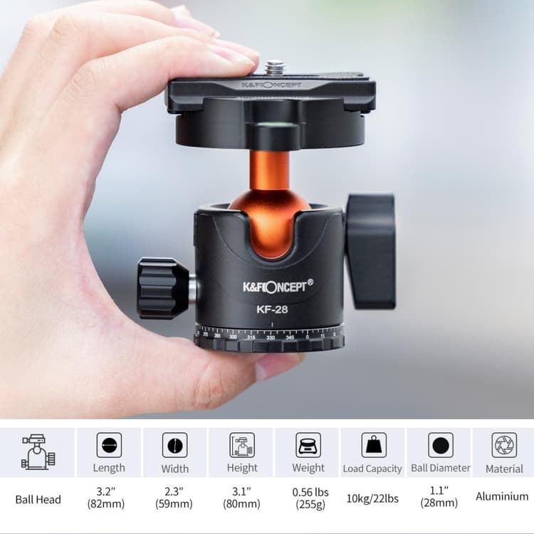 K&F Concept D254C1 Tripod chuyển đổi nhanh thành gậy đơn