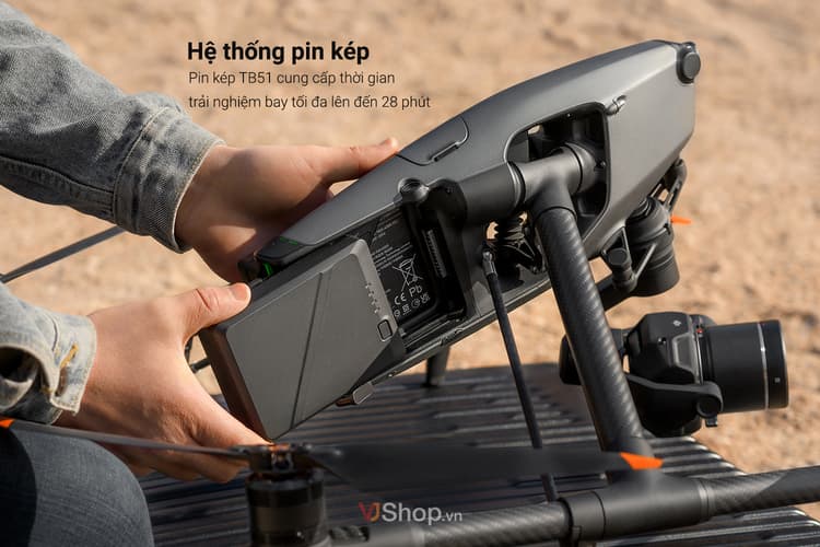 DJI Inspire 3 được trang bị hệ thống pin kép TB51