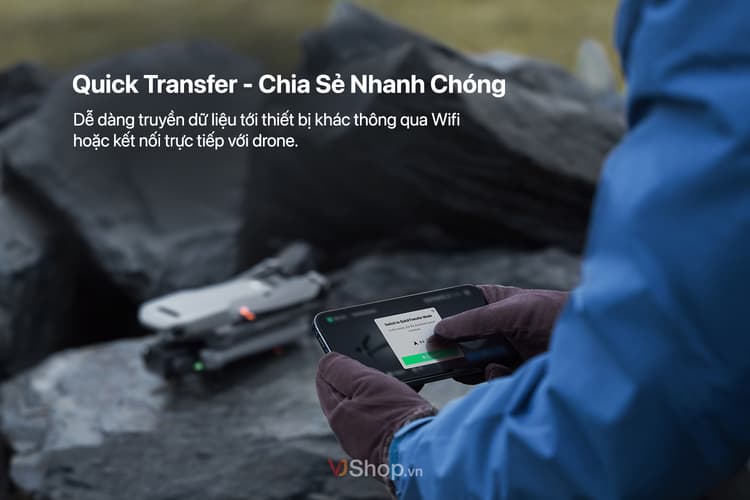 Flycam DJI Mavic 3 Classic nhanh chóng chia sẻ file nhờ Quick Transfer