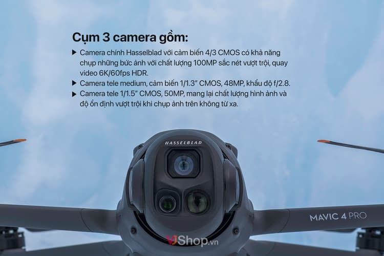 DJI Mavic 4 Pro sở hữu cụm 3 camera