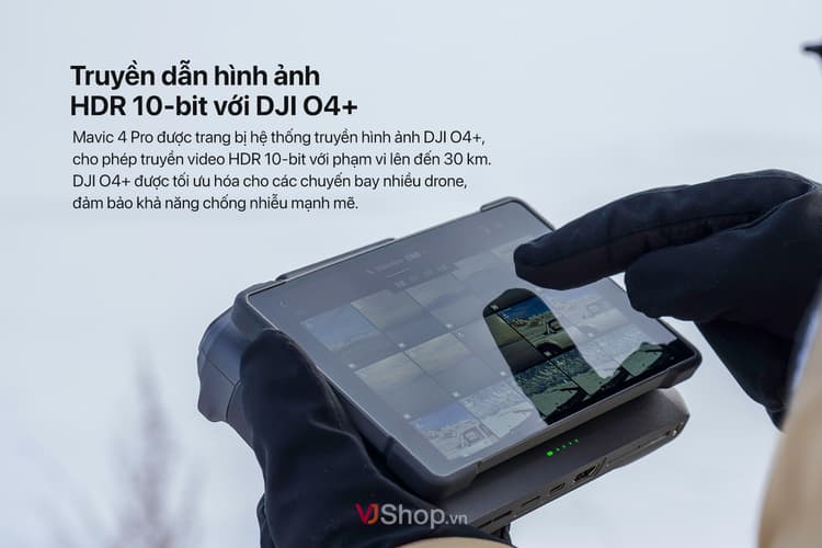 DJI Mavic 4 Pro cho khả năng truyền video HDR 10-bit tầm xa lên đến 30km