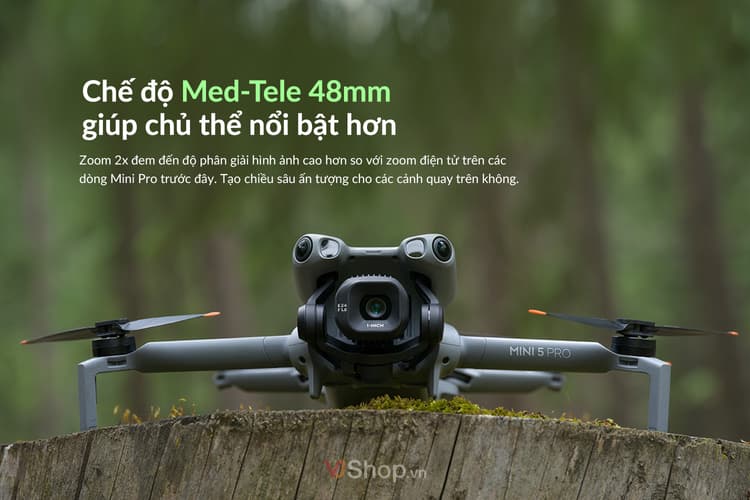 DJI Mini 5 Pro sở hữu chế độ Med-Tele 48mm với khả năng zoom 2x