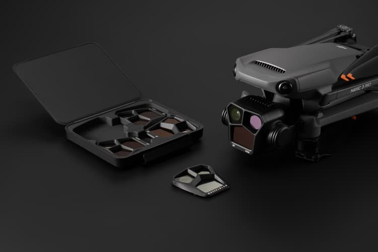 DJI Mavic 3 Pro ND Filters Set (ND8/16/32/64) được thiết kế đặc biệt để có thể phù hợp với cụm ba camera của DJI Mavic 3 Pro.