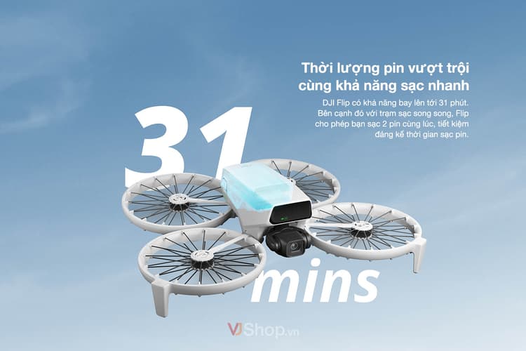DJI Flip có thể bay lên đến 31 phút