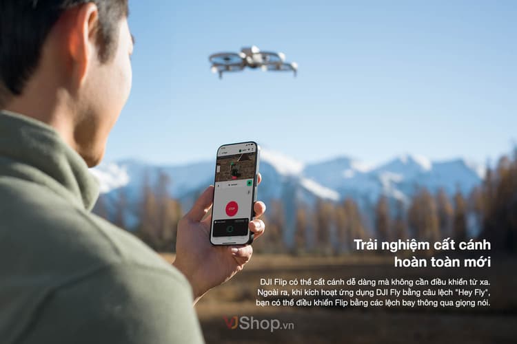 DJI Flip cung cấp khả năng điều khiển mà không cần điều khiển từ xa và cho phép điều khiển bằng giọng nói