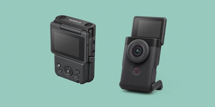 Màn hình của Canon PowerShot V10 có thể xoay lật 180 độ