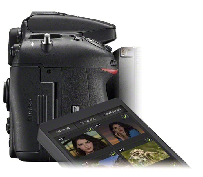 Khả năng kết nối Wifi và NFC gắn sẵn trên máy ảnh Nikon D7200