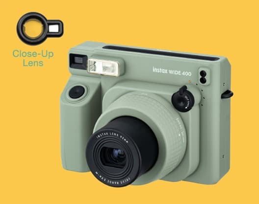 Fujifilm Instax WIDE 400 cũng được hỗ trợ chụp ảnh phong cảnh và cận cảnh