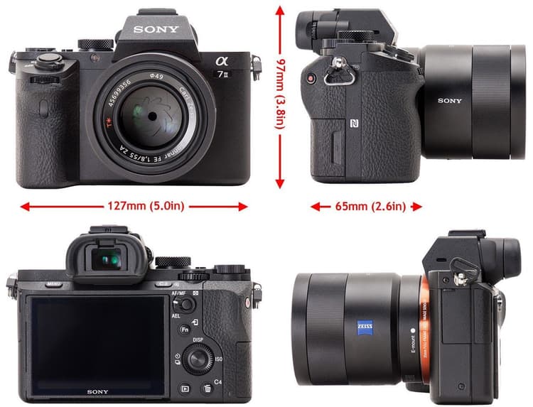 màn hình và kích thước của sony a7 mark 2