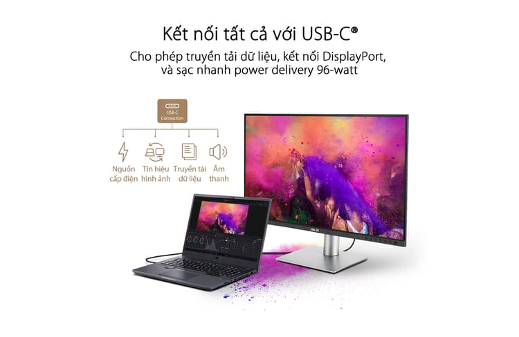 ASUS ProArt PA279CRV kết nối linh hoạt với laptop, thiết bị ngoài