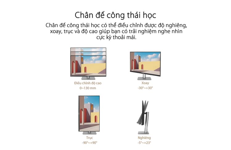 Thiết kế công thái học giúp xoay màn hình linh hoạt