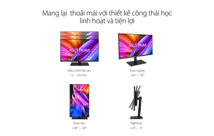 Asus ProArt PA328QV sở hữu thiết kế công thái học