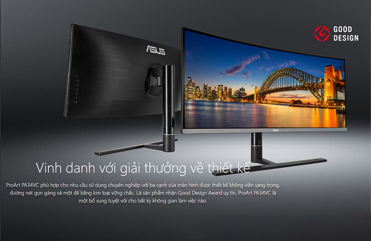 ASUS ProArt PA34VC mang trong mình một thiết kế luôn hướng tới những người dùng chuyên nghiệp