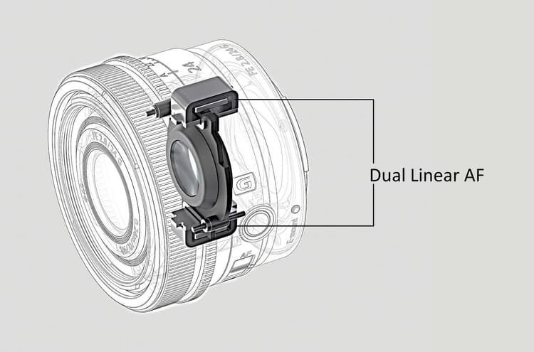 Sony FE 24mm f2.8 G - Động cơ lấy nét kép nhanh chóng, chính xác