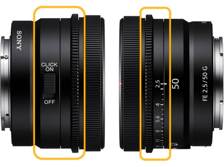Sony FE 50mm f2.5 G - Vòng chỉnh khẩu thủ công