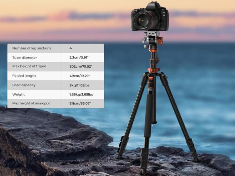 K&F Concept K234A7 + FH-03 Fluid Head (KF09.136)