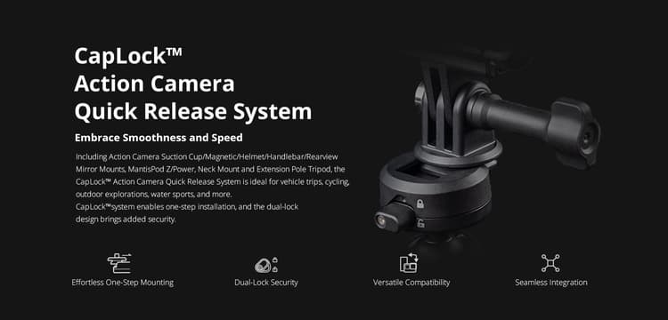 Hệ thống tháo nhanh action camera mới