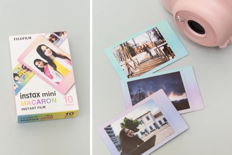 Film máy ảnh viền màu Film Instax Mini có kích thước 86 x 54 mm