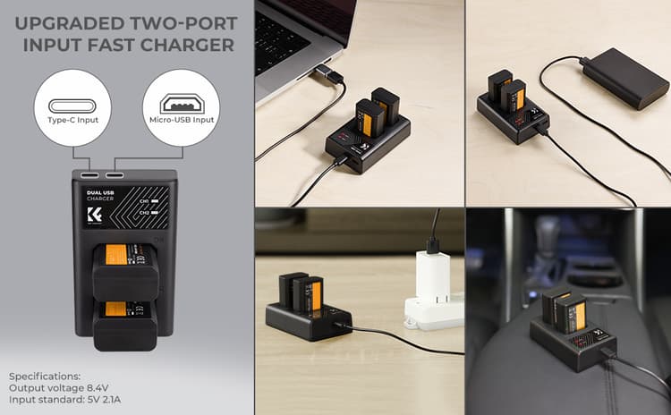 Cổng sạc kép Micro USB & Type-C