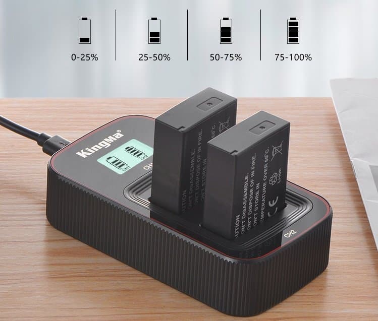 Bộ sạc đôi cho pin Kingma LP-E17 trang bị màn hình LCD