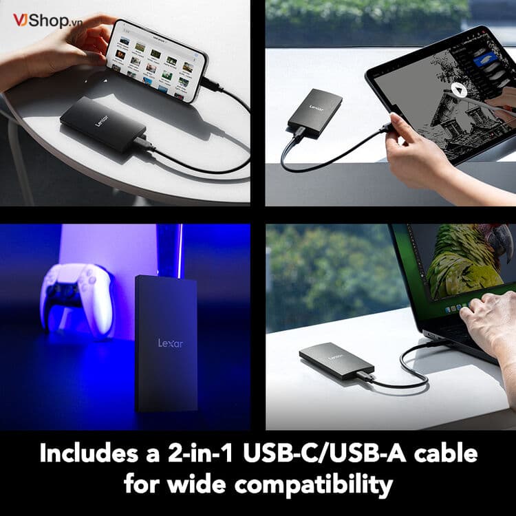 Đi kèm cáp USB-C/USB-A 2 trong 1