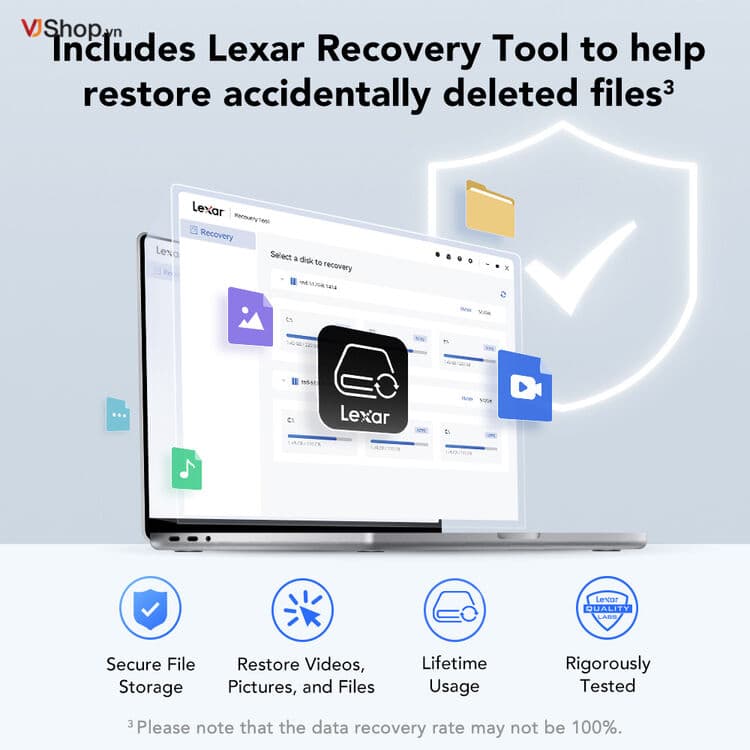 Phần mềm mã hóa Lexar DataShield AES 256-bit