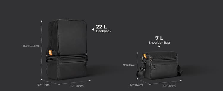 K&F Concept Collapsible 22L có thể sử dụng làm balo du lịch hoặc túi đeo máy ảnh