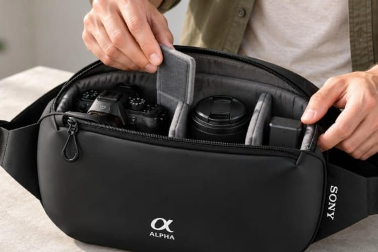 Không gian chứa 1 body, 2 lens và phụ kiện