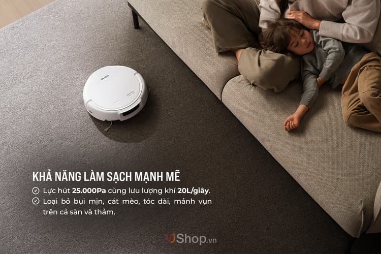 Sở hữu lực hút 25.000Pa